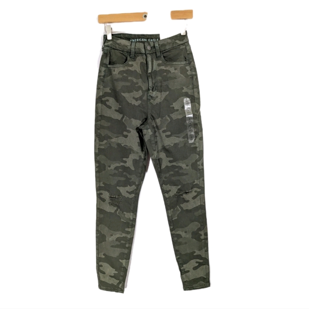 American Eagle Super Hi Rise Skinny Jeans sz 6 NEW Women Camouflage Stretch